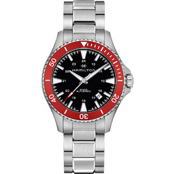 Hamilton Khaki Navy Scuba Ανδρικό Ρολόι Αυτόματο με Ασημί Μεταλλικό Μπρασελέ H82405130