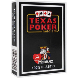 Modiano Texas Poker Τράπουλα Πλαστική Μαύρη 01.01.825