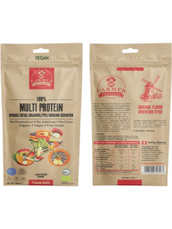 Farmer Multi Φυτική Πρωτεΐνη Χωρίς Λακτόζη & Γλουτένη 100gr