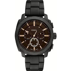 Fossil Ανδρικό Ρολόι Χρονογράφος με Μαύρο Μεταλλικό Μπρασελέ FS6097