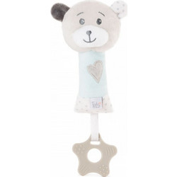Amek Toys Bear Blue Υφασμάτινη Κουδουνίστρα Πίεσης για Νεογέννητα