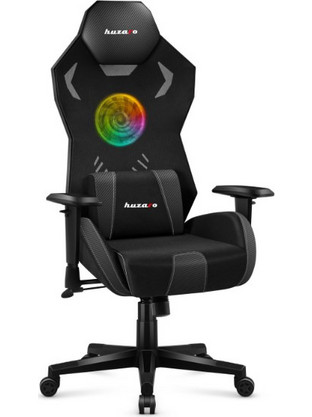 Huzaro Combat 7.6 Καρέκλα Gaming Mesh με Ρυθμιζόμενα Μπράτσα και RGB Μαύρη KG-F-HZRO-169