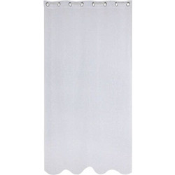 Home ESPRIT Κουρτίνα Παραθύρου Floral με Τρουκς 140x260 Λευκή