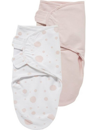 Meyco Baby Dots Πάνες Φασκιώματος Λευκές Ροζ 2τμχ