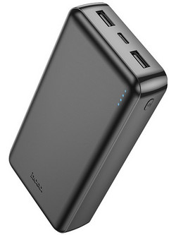 Hoco J100A Power Bank 20000mAh με 2 Θύρες USB-A Black