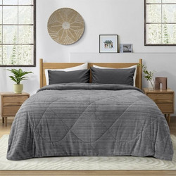 Lino Home Κουβερτοπάπλωμα Υπέρδιπλο 220x240 Stacy Grey
