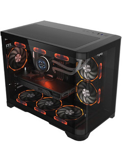 1stPlayer UV6 Black Gaming Mini Tower Κουτί Υπολογιστή με Πλαϊνό Παράθυρο