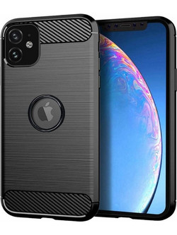 Forcell Carbon Silicone Back Cover Black (iPhone 12 mini)