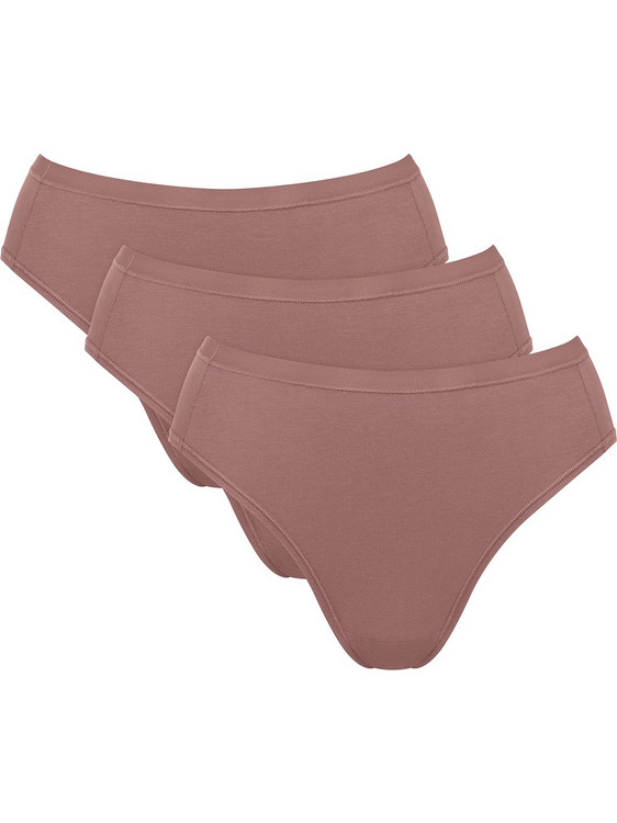 Sloggi Go Daily Βαμβακερά Γυναικεία Slip Καφέ 3Pack 10222331-1141