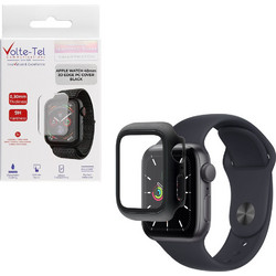 Volte-Tel Πλαστική Θήκη Tempered Glass για Apple Watch 4 / 5 / 6 / SE 40mm Μαύρη