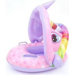 Unicorn Βρεφικό Σωσίβιο Swimtrainer 70cm με Σκίαστρο για 3+ Ετών Λιλά SA15005GKG50PR