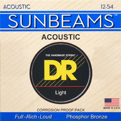 DR Strings Sunbeams Σετ 6 Χορδές Ακουστικής Κιθάρας Phosphor Bronze 12-54" Light Tension
