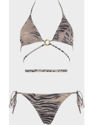 Gsecret Bikini Set Τριγωνάκι Animal Print Μπεζ M6009-33230