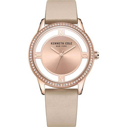 Kenneth Cole Γυναικείο Ρολόι με Μπεζ Δερμάτινο Λουράκι KCWLA2220103