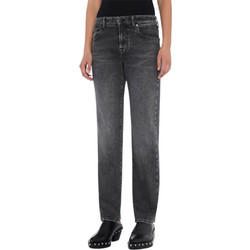 7 For All Mankind Ψηλόμεσο Γυναικείο Τζιν Παντελόνι Κανονική Εφαρμογή Μαύρο JSGHC320NG