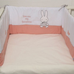 Miffy Des 58 Πάντα Κούνιας Λευκό Κοραλί 210x35cm