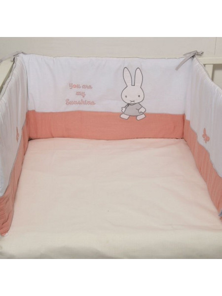 Miffy Des 58 Πάντα Κούνιας Λευκό Κοραλί 210x35cm