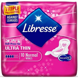 Libresse Ultra Thin Normal Σερβιέτες με Φτερά για Κανονική Ροή 4 Σταγόνες 10τμχ