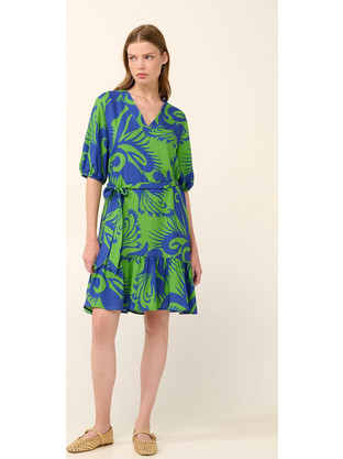 Vamp Mini Καλοκαιρινό Καθημερινό Φόρεμα Μεταξωτό Royal Blue 22420