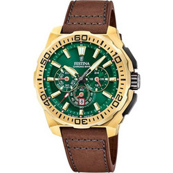 Festina Ανδρικό Ρολόι Χρονογράφος με Καφέ Δερμάτινο Λουράκι F20728/2