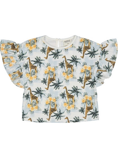 Birba Trybeyond Παιδικό Crop Top Κοντομάνικο Λευκό Πράσινο Κίτρινο 999-24041-00