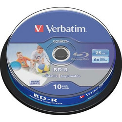 Verbatim 43804 Εγγράψιμα BD-R 6x Printable 25GB Cake Box 10τμχ