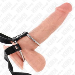 Kink Double Metal Penis Ring 3.8cm to 5cm Ρυθμιζόμενα Δαχτυλίδι Πέους 5cm Μαύρο Ασημί