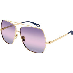 Chloe CH0278S 005 Γυναικεία Γυαλιά Ηλίου Τετράγωνα Μεταλλικά Χρυσά με Μωβ Φακό