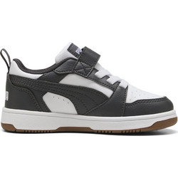 Puma Rebound v6 Παιδικά Sneakers Λευκά Μαύρα Καφέ 397419-27