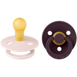 BIBS Colour Πιπίλες Καουτσούκ 0m+ Petrol Plum 2τμχ