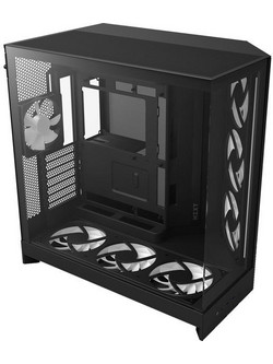 NZXT H9 Flow RGB+ Black Gaming Midi Tower Κουτί Υπολογιστή RGB με Πλαϊνό Παράθυρο