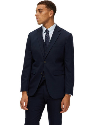 Selected Καλοκαιρινό Ανδρικό Blazer Υφασμάτινο με Στενή Εφαρμογή Navy Μπλε 16087868