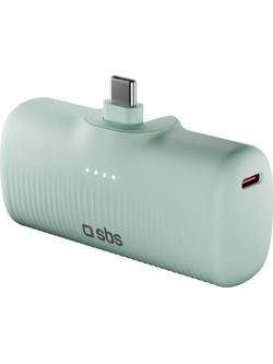 SBS Ecopower Power Bank 5000mAh 10W με Θύρα USB-C Green