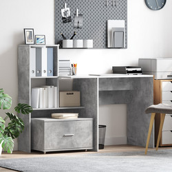 vidaXL Γραφείο Reception Ξύλινο με Βιβλιοθήκη 131.5x50x106.5cm 3337268