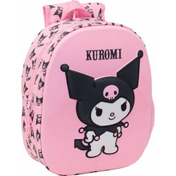 Safta Hello Kitty Kuromi 3D Σχολική Τσάντα Πλάτης Νηπιαγωγείου Ροζ 8412688612376