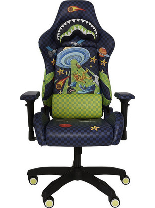 Sprayground Space Warped Καρέκλα Gaming Δερματίνης με Ρυθμιζόμενα Μπράτσα Μαύρη Πολύχρωμη Z623