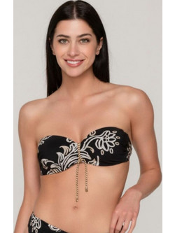 Luna Orient Bikini Top Strapless Floral Μαύρο 94410
