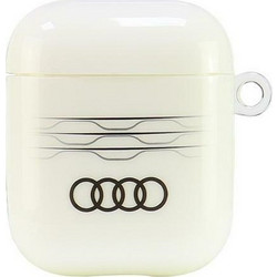 Audi Geometric Pattern Θήκη Σιλικόνης για Apple AirPods 1 / 2 Λευκή