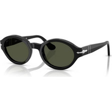 Persol PO3378S 95/31 Ανδρικά Γυαλιά Ηλίου Στρογγυλά Κοκάλινα Μαύρα με Πράσινο Φακό