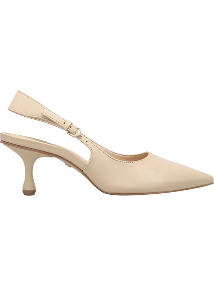 Carrano Γόβες Slingback Δερμάτινες με Λεπτό Ψηλό Τακούνι Μπεζ 798001-PIN01