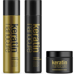 Keratin Nanocure Smooth Σετ Περιποίησης Μαλλιών Conditioner 500ml + Μάσκα 250ml + Σαμπουάν 500ml