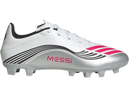 Adidas F50 Messi Club FG/MG JP7443 Ποδοσφαιρικά Παπούτσια με Τάπες Λευκά Ασημί