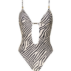 Sugarfree Ολόσωμο Μαγιό Μονοκίνι Animal Print Λευκό Μαύρο 25804165-103