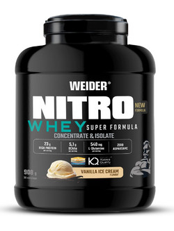 Weider Nitro Whey Super Formula Vanilla Ice Cream Πρωτεΐνη Ορού Γάλακτος Γράμμωσης 908gr