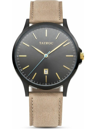 Tayroc Ανδρικό Ρολόι με Μπεζ Δερμάτινο Λουράκι TXM099