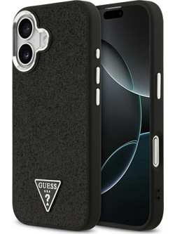 Guess Glitter Triangle Logo MagSafe Black (iPhone 17)