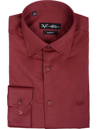 Versace 19V69 11.36 Ανδρικό Πουκάμισο Μακρυμάνικο Slim Fit Μπορντό