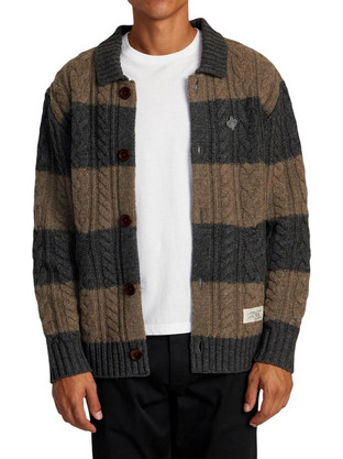 RVCA Ανδρική Ζακέτα Πλεκτή με Φερμουάρ Χακί AVYSW00140-CMW3