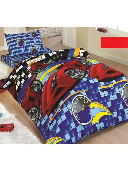 Mc Decor Cars Σετ Παιδική Παπλωματοθήκη Μονή Βαμβακερή 160x240 Μπλε