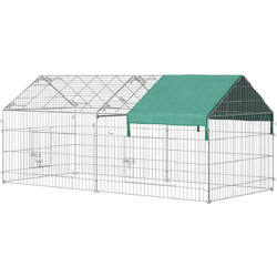 PawHut Περίφραξη Τρωκτικών Ασημί Πράσινο 220x103x103cm
